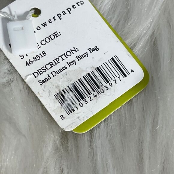 Rock Flower Paper Green/White Sand Dune Itsy Bitty Reusable Gift/Tote Ba… - Picture 5 of 6